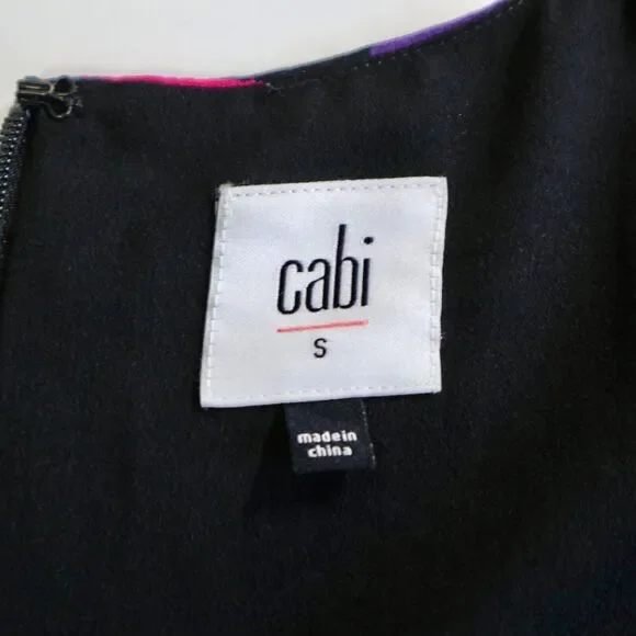 Cabi Size S Fete Dress Vibrant Multicolor Striped Chiffon Fit & Flare - Picture 11 of 12